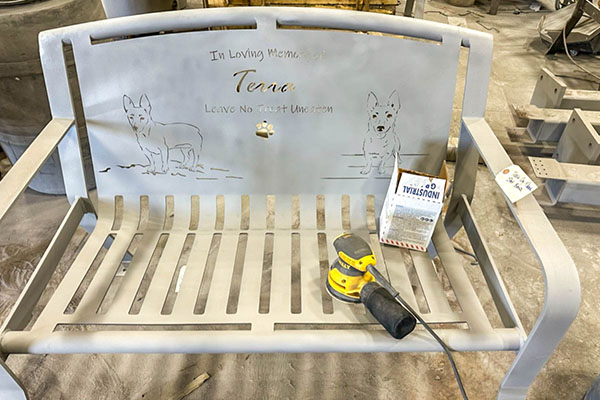 Dog Memorial Benches Preparation