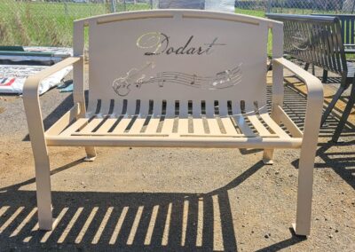 Musical Instrument Themed Memorial Bench