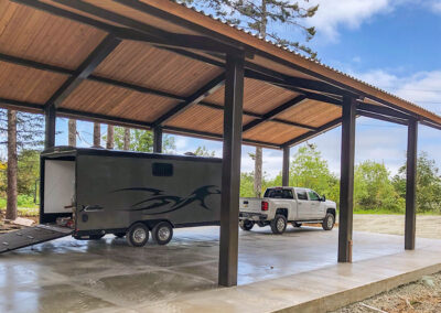 Steel Gable Pavilion Wood Roof