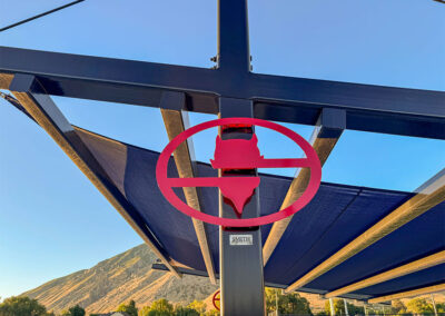 Custom Logo on Shade Sail Pavilion