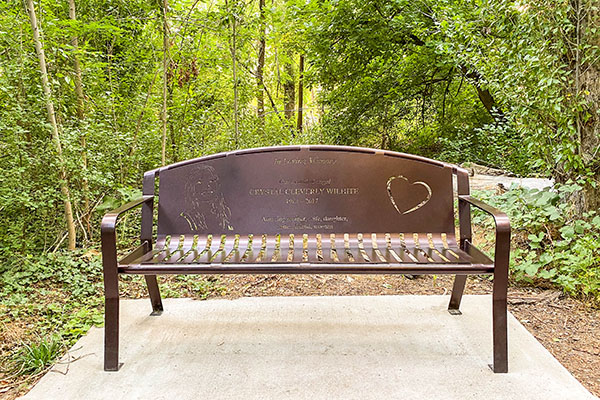 Memorial Bench On Walking Trail