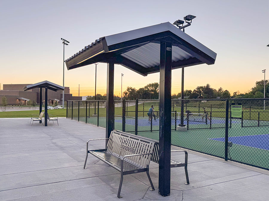 Single-Post Pickleball Pavilions Single-Post Pickleball Pavilions