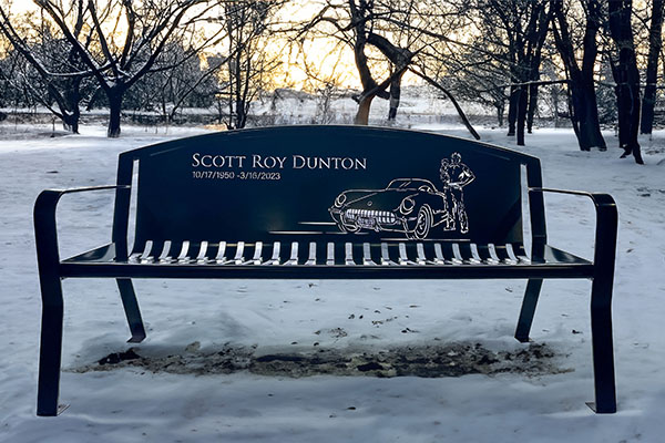 Snowy Memorial Bench